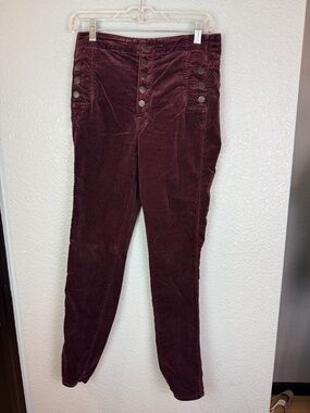 J Brand Jeans Womens 28 Deep Mulberry Purple Natasha Sky High Skinny Velvet